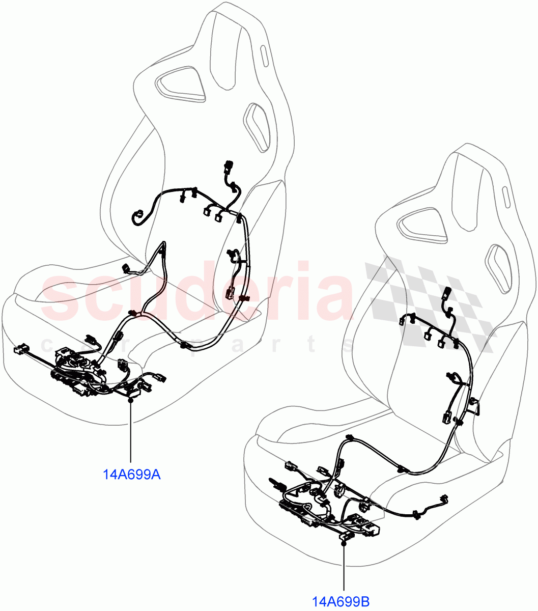 Wiring - Seats(Front Seats)(Drivers Seat - Sports)((V)FROMFA000001) of Land Rover Land Rover Range Rover Sport (2014+) [3.0 I6 Turbo Diesel AJ20D6]