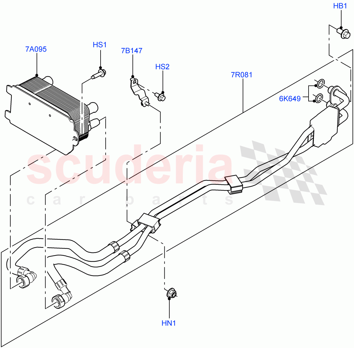 Transmission Cooling Systems(4.4L DOHC DITC V8 Diesel,8 Speed Auto Trans ZF 8HP76)((V)FROMKA000001) of Land Rover Land Rover Range Rover Sport (2014+) [2.0 Turbo Petrol AJ200P]
