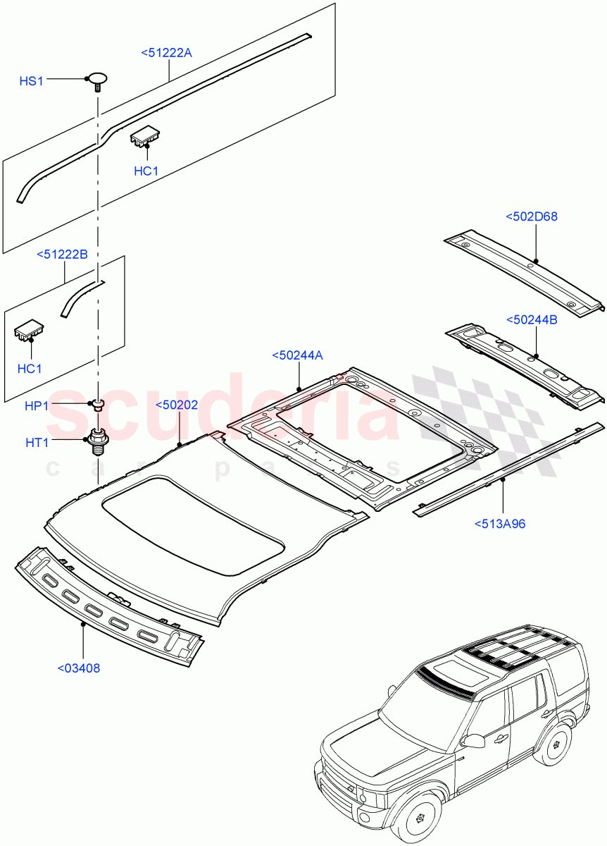 Roof - Sheet Metal(Power Tilt/Slide Sun Roof)((V)FROMAA000001) of Land Rover Land Rover Discovery 4 (2010-2016) [4.0 Petrol V6]