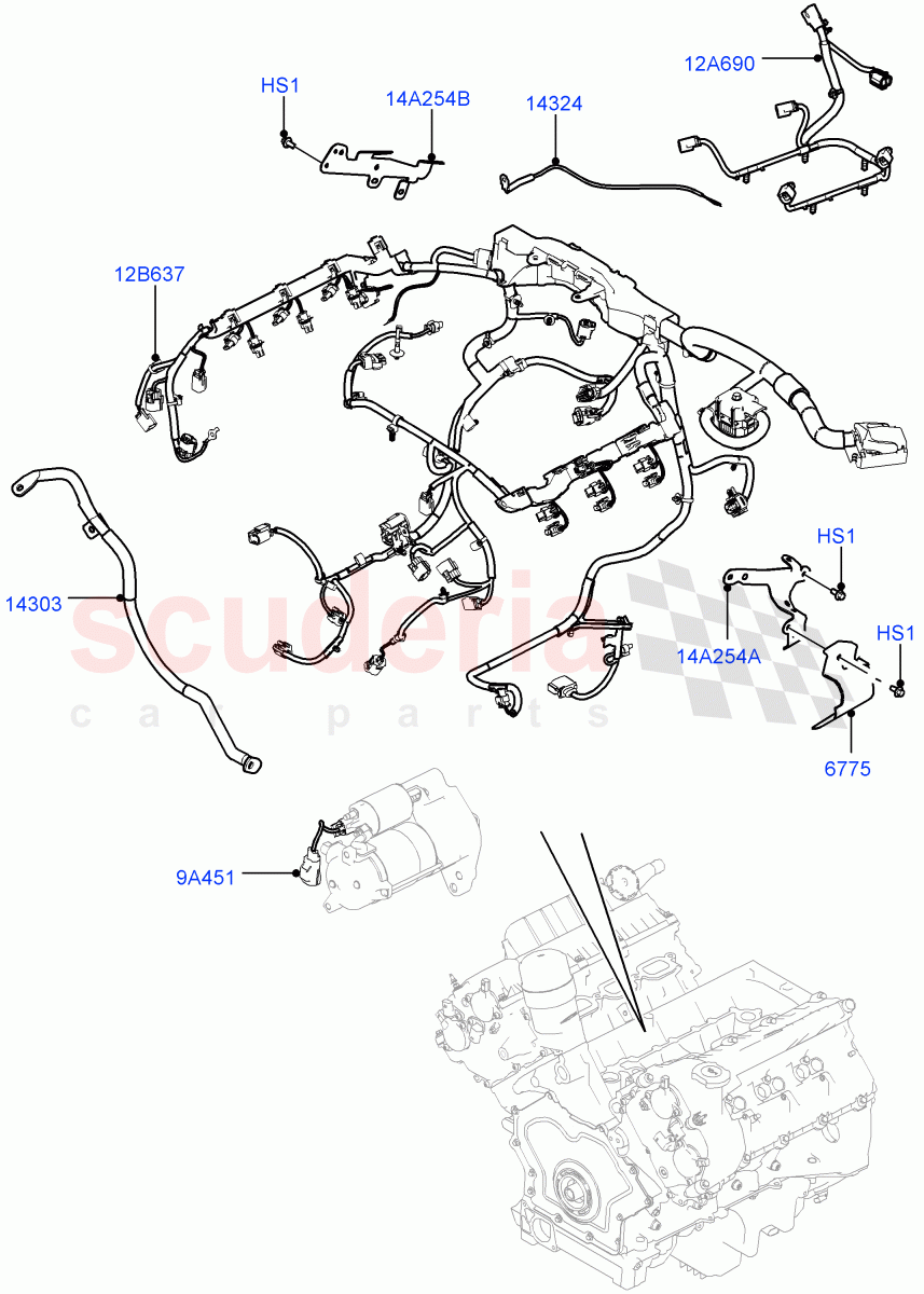 Electrical Wiring - Engine And Dash(3.0L DOHC GDI SC V6 PETROL)((V)FROMEA000001) of Land Rover Land Rover Discovery 4 (2010-2016) [5.0 OHC SGDI NA V8 Petrol]