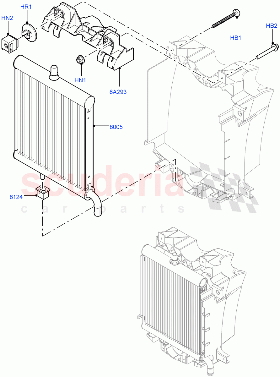 Radiator/Coolant Overflow Container(Solihull Plant Build, Auxiliary Unit)(3.0L DOHC GDI SC V6 PETROL)((V)FROMHA000001) of Land Rover Land Rover Discovery 5 (2017+) [3.0 DOHC GDI SC V6 Petrol]