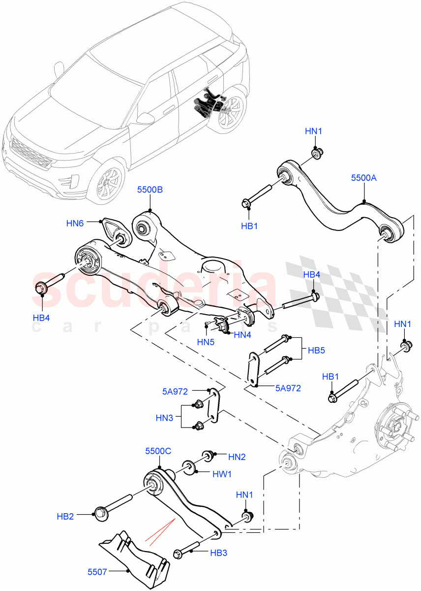Rear Suspension Arms(Changsu (China)) of Land Rover Land Rover Range Rover Evoque (2019+) [2.0 Turbo Diesel]