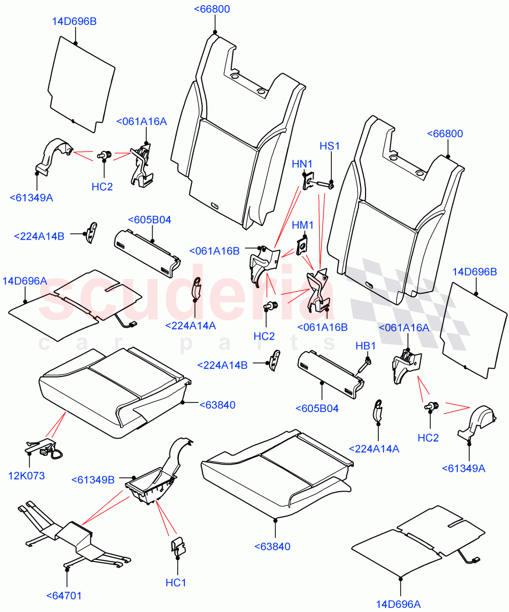 Rear Seat Pads/Valances & Heating(Row 3, Nitra Plant Build)(Version - Core,With 3rd Row Double Seat,With 7 Seat Configuration,With Third Row Power Folding Seat,Version - R-Dynamic)((V)FROMK2000001) of Land Rover Land Rover Discovery 5 (2017+) [2.0 Turbo Petrol AJ200P]