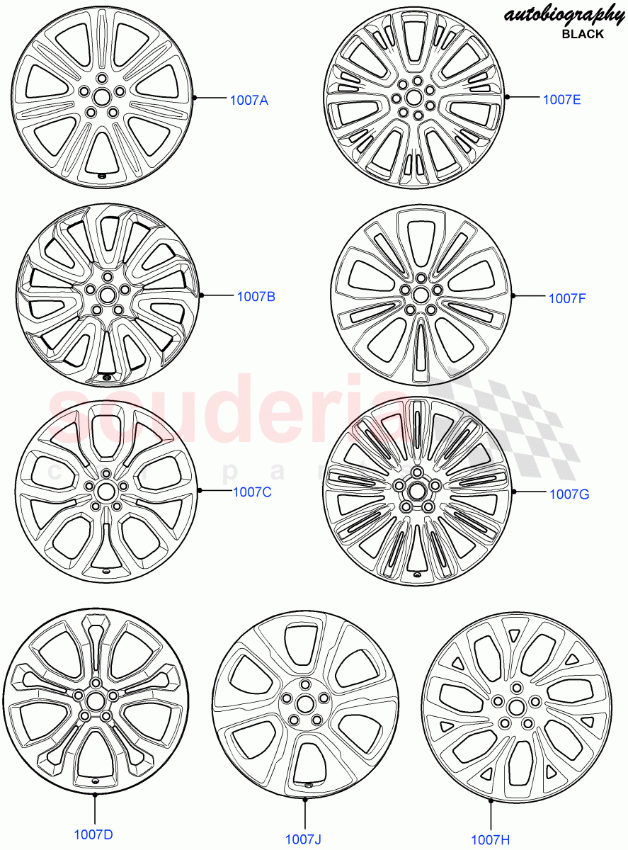 Wheels(Autobiography Black / SV Autobiography)(Limited Package,Less Version Package)((V)FROMEA000001) of Land Rover Land Rover Range Rover (2012-2021) [3.0 DOHC GDI SC V6 Petrol]