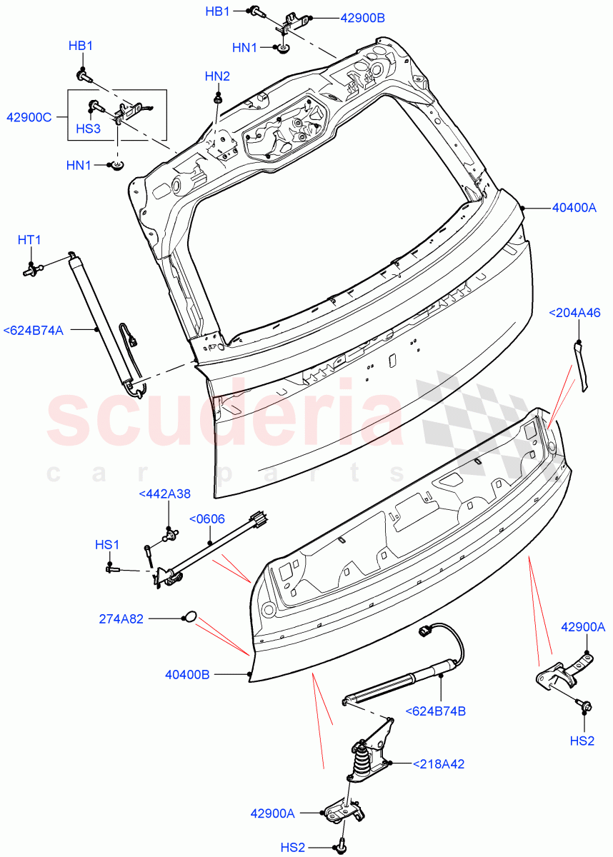 Luggage Compartment Door(Door And Fixings) of Land Rover Land Rover Range Rover (2022+) [3.0 I6 Turbo Diesel AJ20D6]