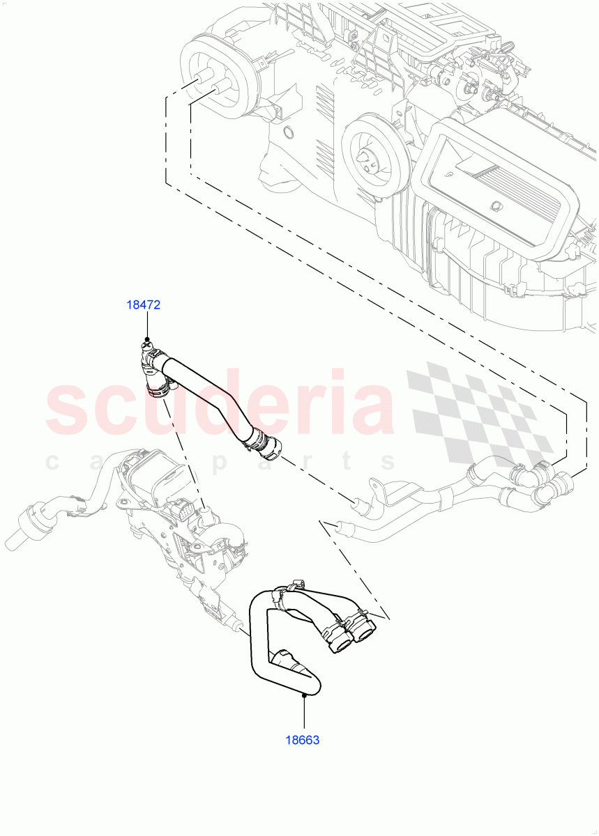 Heater Hoses(Front)(4.4L DOHC DITC V8 Diesel,With Fuel Fired Heater)((V)FROMKA000001) of Land Rover Land Rover Range Rover (2012-2021) [3.0 I6 Turbo Diesel AJ20D6]