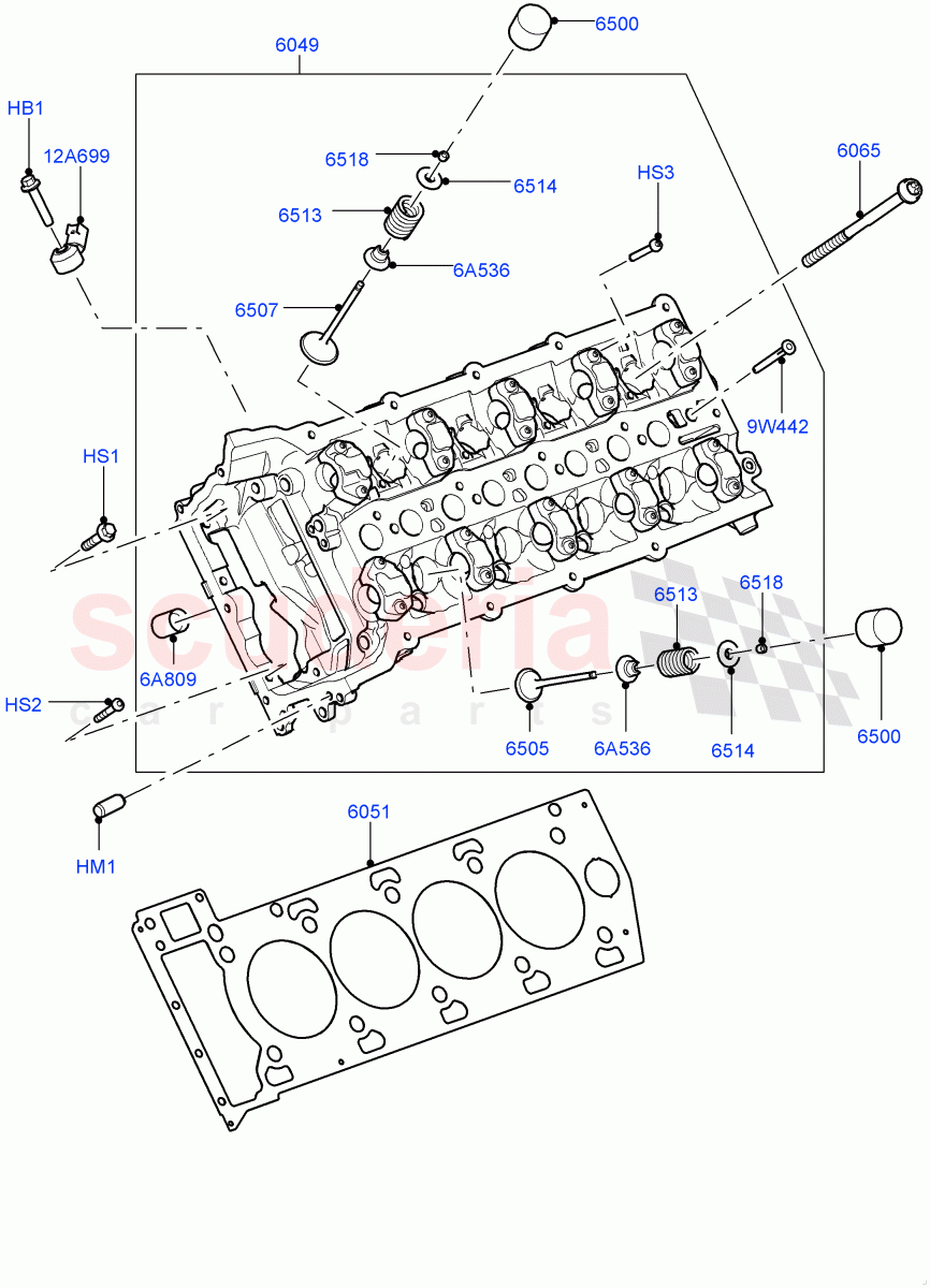 Cylinder Head(Nitra Plant Build)(5.0 Petrol AJ133 DOHC CDA)((V)FROMM2000001) of Land Rover Land Rover Defender (2020+) [5.0 OHC SGDI SC V8 Petrol]