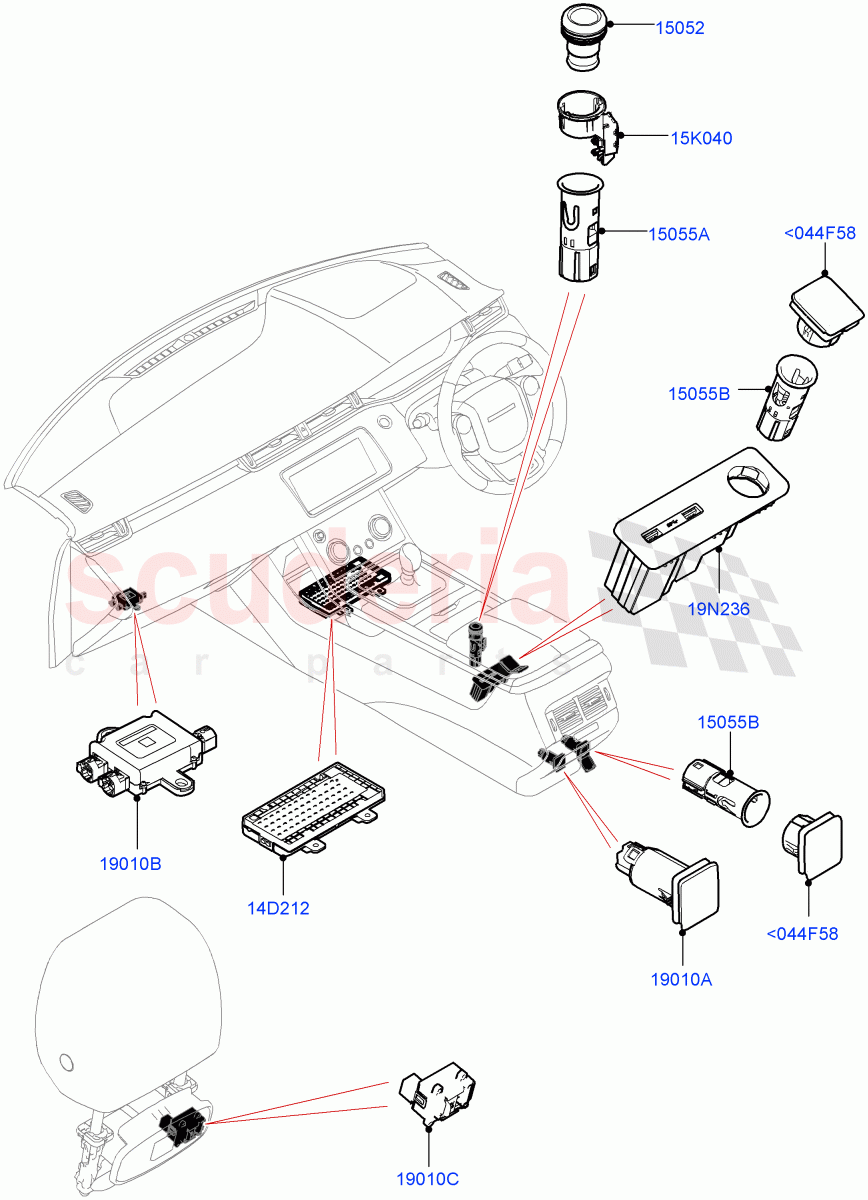 Instrument Panel Related Parts(Halewood (UK)) of Land Rover Land Rover Range Rover Evoque (2019+) [2.0 Turbo Petrol AJ200P]