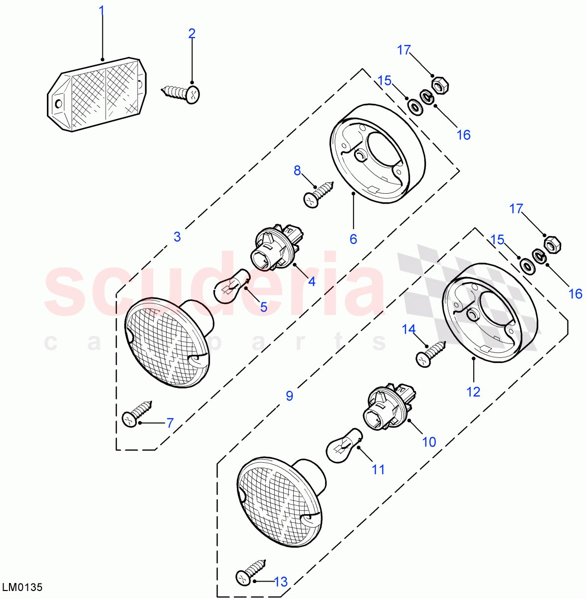 Reflectors, Fog Lamp & Reverse Lamp((V)FROM7A000001) of Land Rover Land Rover Defender (2007-2016)