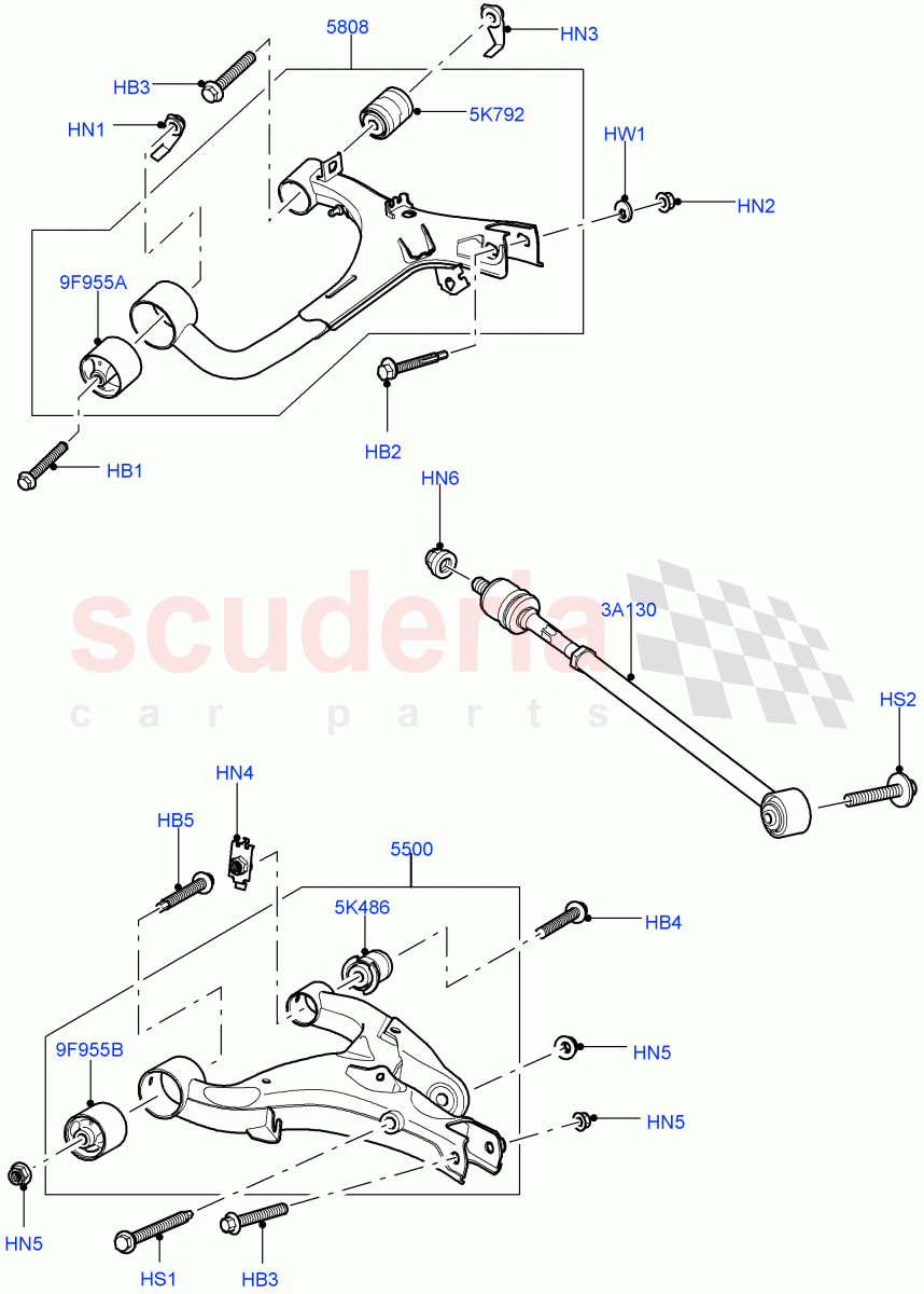 Rear Knuckle And Suspension Arms(Rear Lower And Upper Arms)((V)FROMAA000001) of Land Rover Land Rover Range Rover Sport (2010-2013) [5.0 OHC SGDI SC V8 Petrol]
