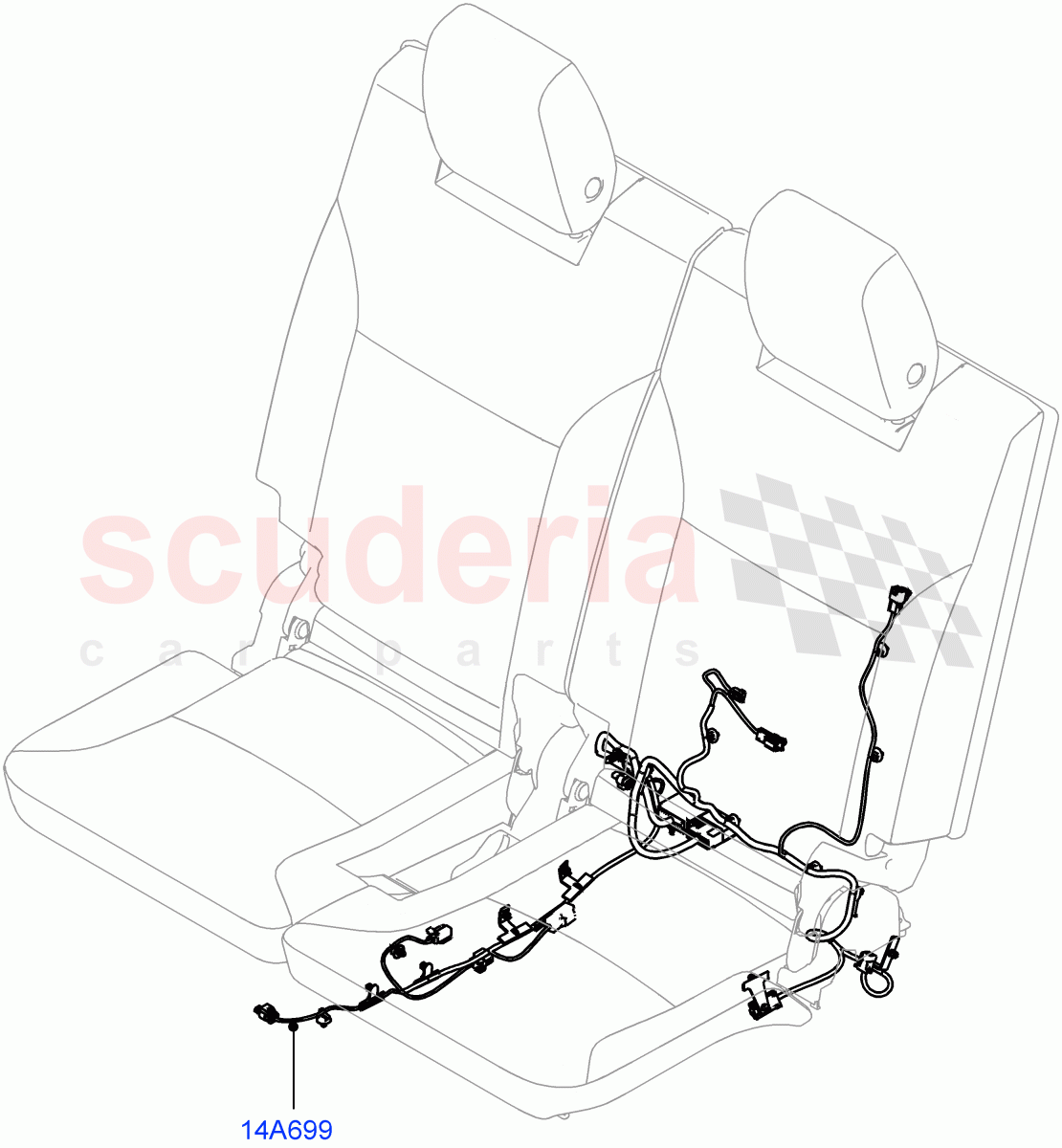 Wiring - Seats(3rd Row, Rear Seats, Nitra Plant Build)(With 7 Seat Configuration)((V)FROMK2000001) of Land Rover Land Rover Discovery 5 (2017+) [3.0 I6 Turbo Diesel AJ20D6]