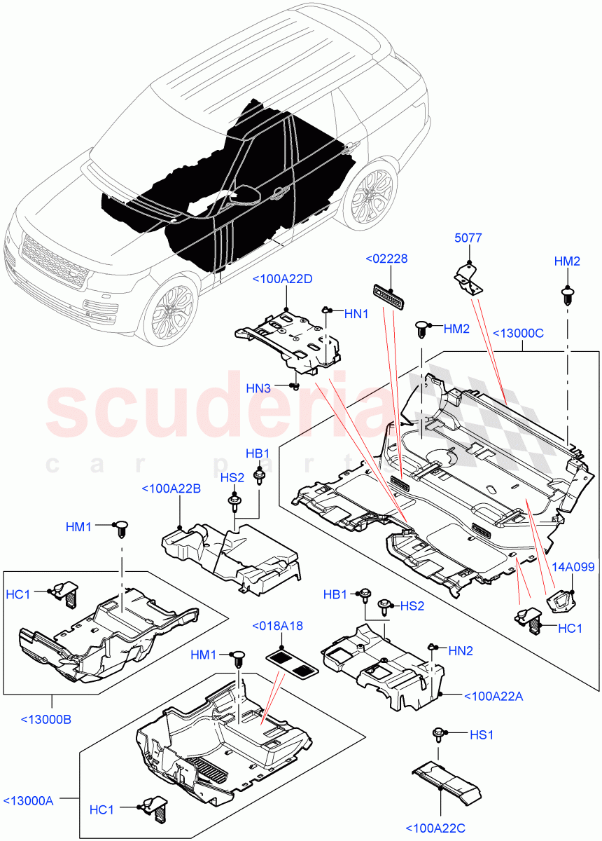 Floor Trim(Floor Carpets) of Land Rover Land Rover Range Rover (2012-2021) [3.0 DOHC GDI SC V6 Petrol]