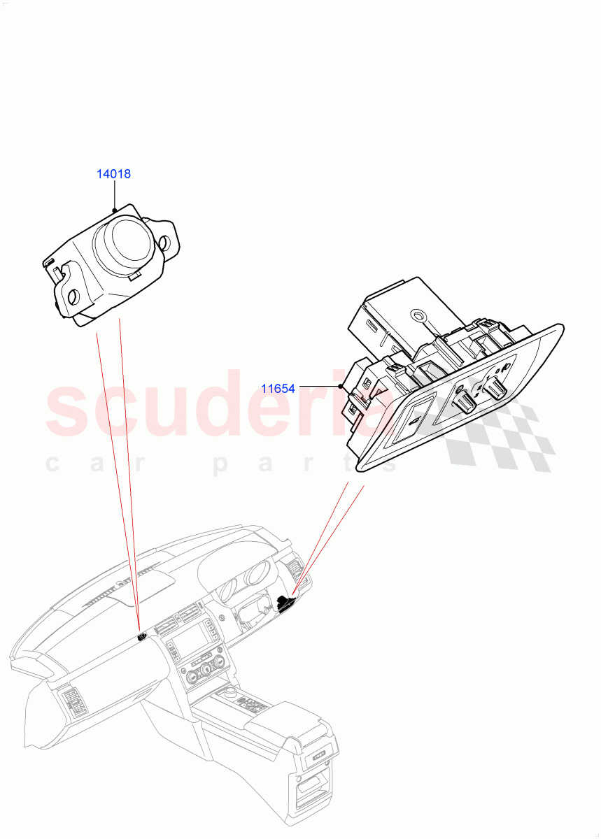 Switches(Nitra Plant Build, Auxiliary Unit)((V)FROMK2000001,(V)TOL2999999) of Land Rover Land Rover Discovery 5 (2017+) [3.0 I6 Turbo Petrol AJ20P6]