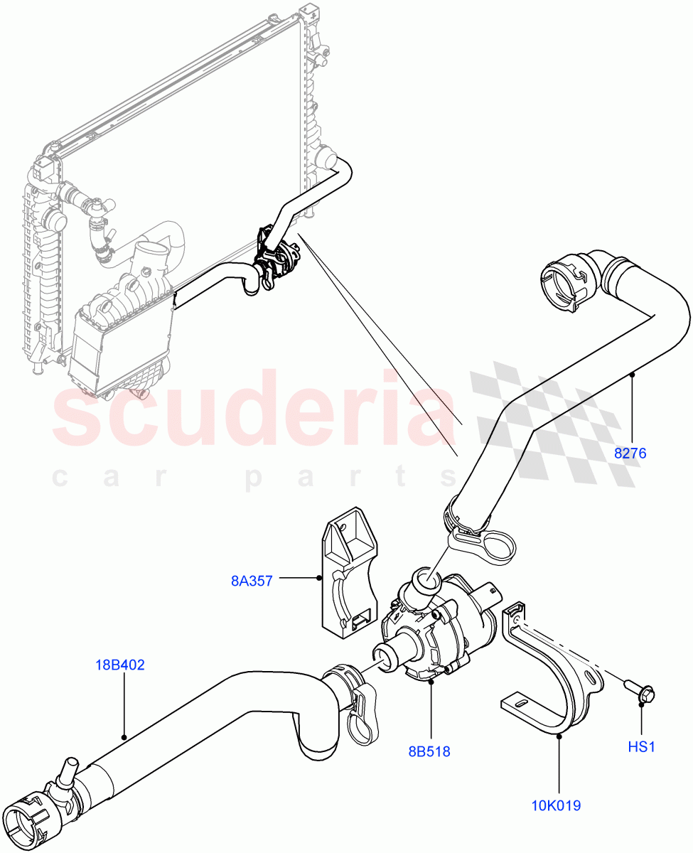 Water Pump(Auxiliary Unit)(2.0L I4 DSL MID DOHC AJ200)((V)FROMGH000001) of Land Rover Land Rover Discovery Sport (2015+) [2.0 Turbo Diesel]