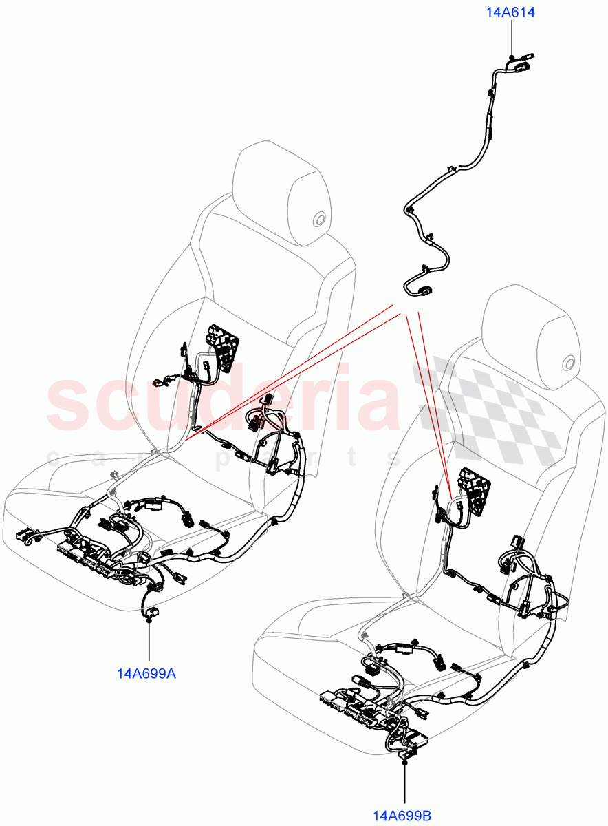 Wiring - Seats(Solihull Plant Build, Front Seats)((V)FROMJA000001,(V)TOJA999999) of Land Rover Land Rover Discovery 5 (2017+) [3.0 I6 Turbo Diesel AJ20D6]