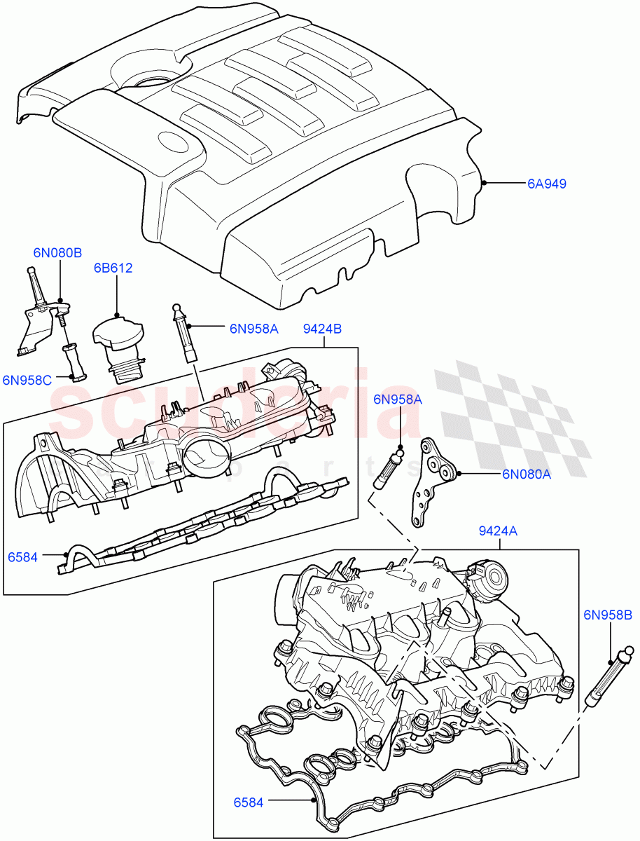 Inlet Manifold(Lion Diesel 2.7 V6 (140KW))((V)TO9A999999) of Land Rover Land Rover Range Rover Sport (2005-2009) [2.7 Diesel V6]