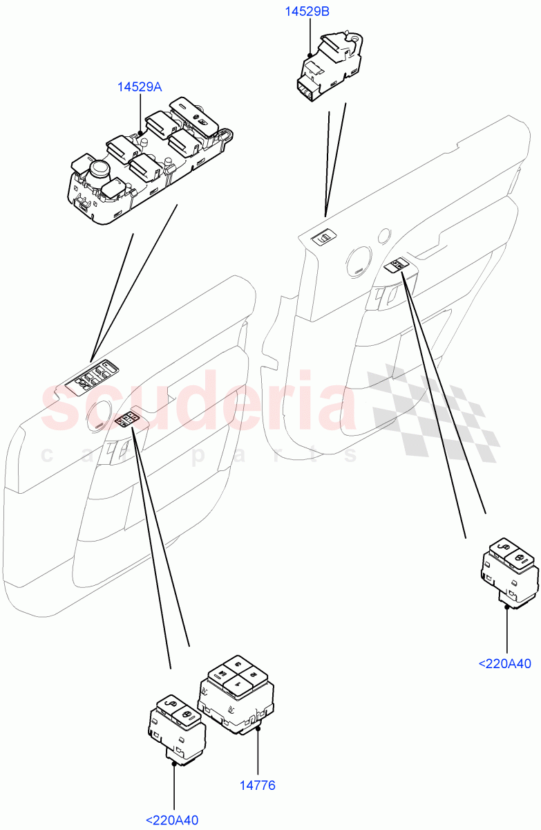 Switches(Front And Rear Doors)((V)TOHA999999) of Land Rover Land Rover Range Rover Sport (2014+) [2.0 Turbo Petrol GTDI]