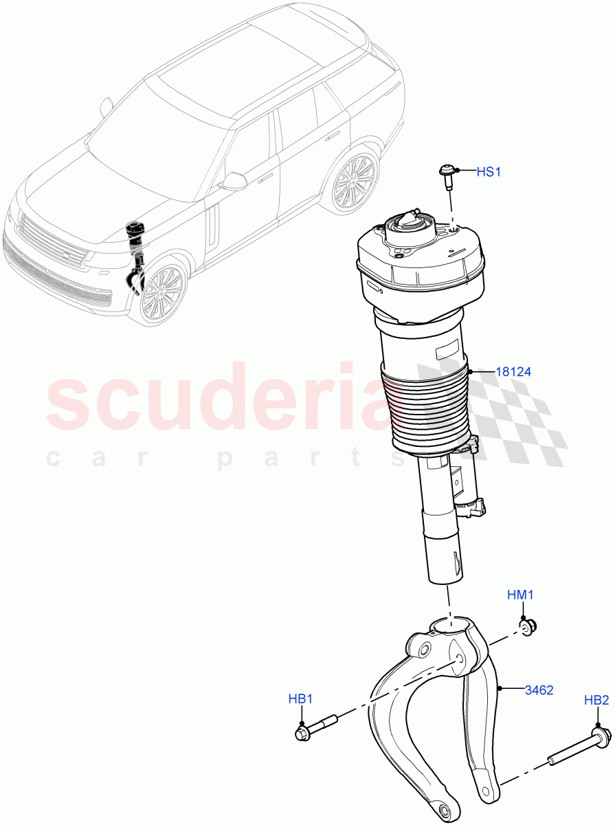 Front Suspension Struts And Springs of Land Rover Land Rover Range Rover (2022+) [4.4 V8 Turbo Petrol NC10]