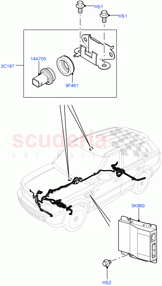 Active Anti-Roll Bar System(Controls/Electrics)(With Roll Stability Control)((V)TO9A999999) of Land Rover Land Rover Range Rover Sport (2005-2009) [3.6 V8 32V DOHC EFI Diesel]