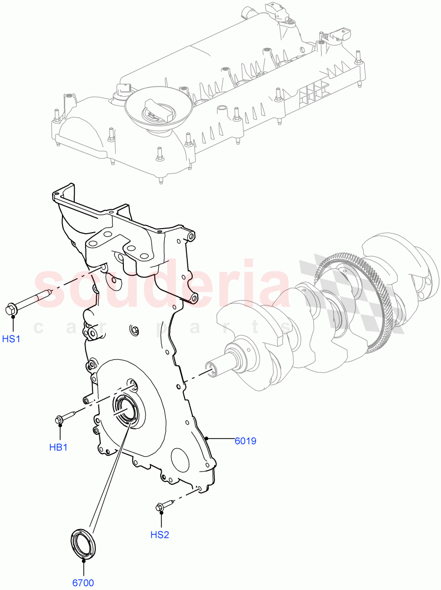 Timing Gear Covers(2.0L 16V TIVCT T/C 240PS Petrol)((V)FROMFA000001) of Land Rover Land Rover Range Rover Sport (2014+) [2.0 Turbo Petrol GTDI]