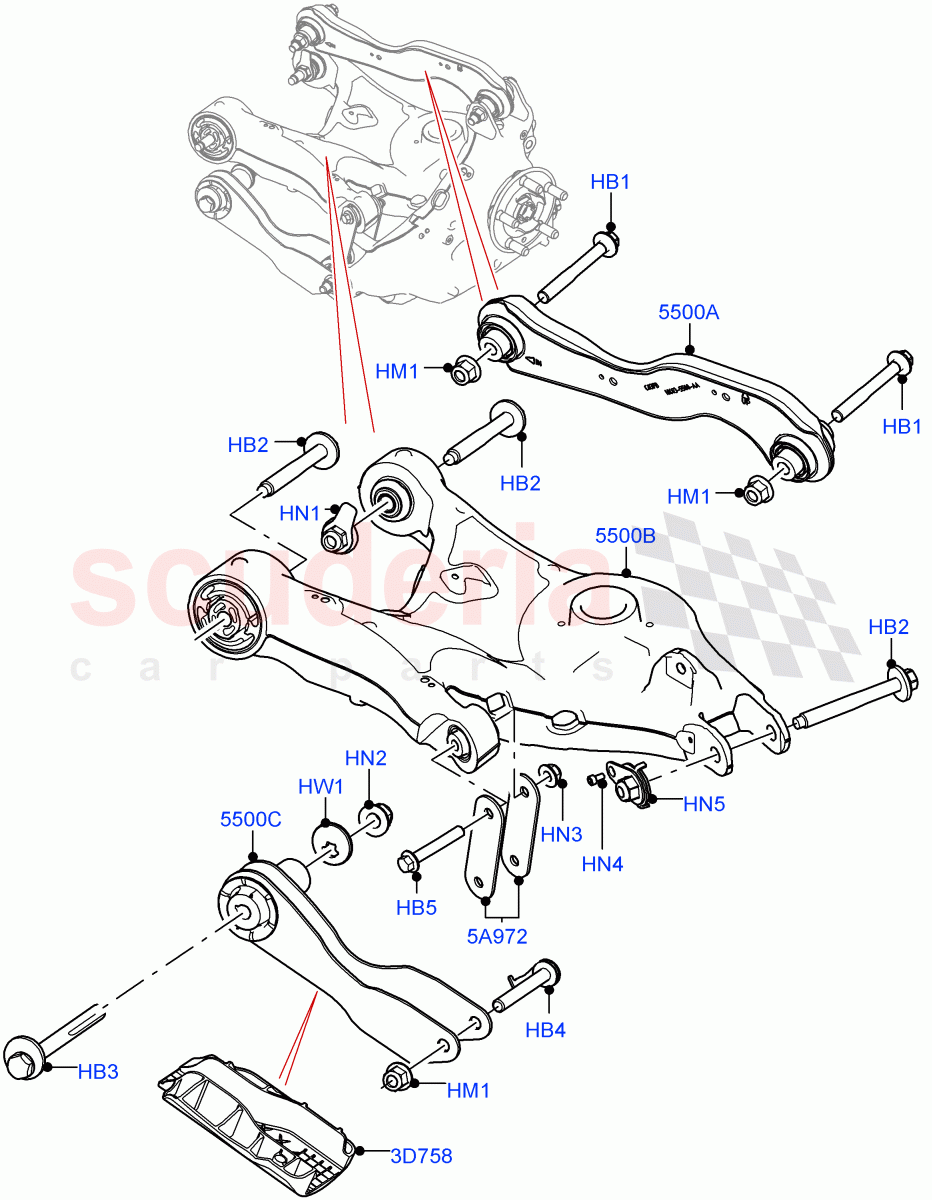 Rear Suspension Arms of Land Rover Land Rover Range Rover Velar (2017+) [3.0 I6 Turbo Petrol AJ20P6]