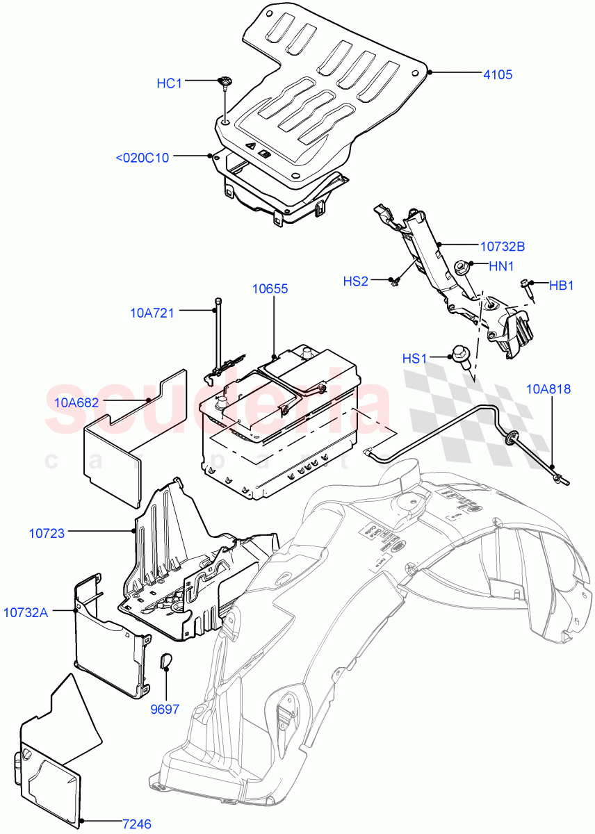Battery And Mountings(Halewood (UK)) of Land Rover Land Rover Range Rover Evoque (2012-2018) [2.2 Single Turbo Diesel]