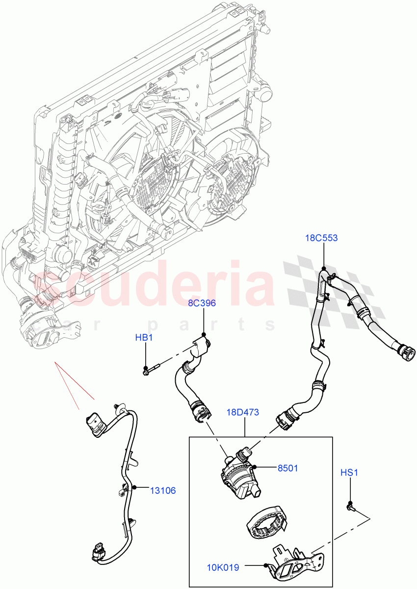 Water Pump(Auxiliary Unit)(3.0L AJ20D6 Diesel High)((V)FROMMA000001) of Land Rover Land Rover Range Rover Velar (2017+) [3.0 I6 Turbo Diesel AJ20D6]