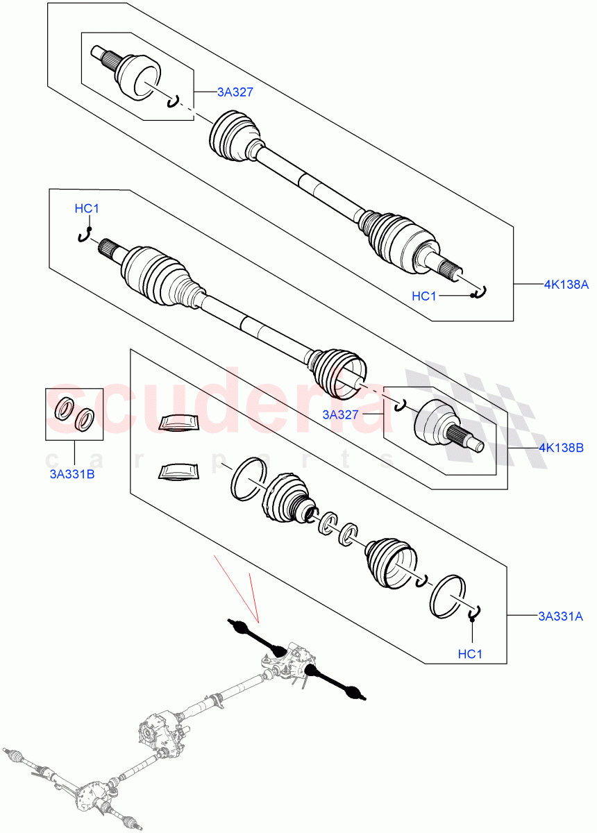 Drive Shaft - Rear Axle Drive(Driveshaft) of Land Rover Land Rover Range Rover (2022+) [3.0 I6 Turbo Diesel AJ20D6]