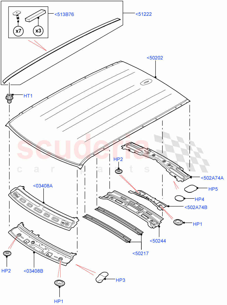 Roof - Sheet Metal(Less Panorama Roof) of Land Rover Land Rover Range Rover Sport (2014+) [3.0 DOHC GDI SC V6 Petrol]