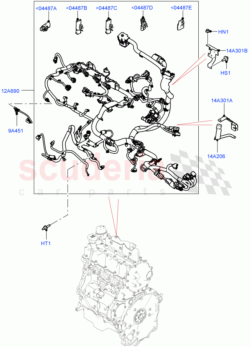 Electrical Wiring - Engine And Dash(Engine)(2.0L I4 DSL HIGH DOHC AJ200,Halewood (UK),2.0L I4 DSL MID DOHC AJ200)((V)FROMJH000001) of Land Rover Land Rover Discovery Sport (2015+) [1.5 I3 Turbo Petrol AJ20P3]