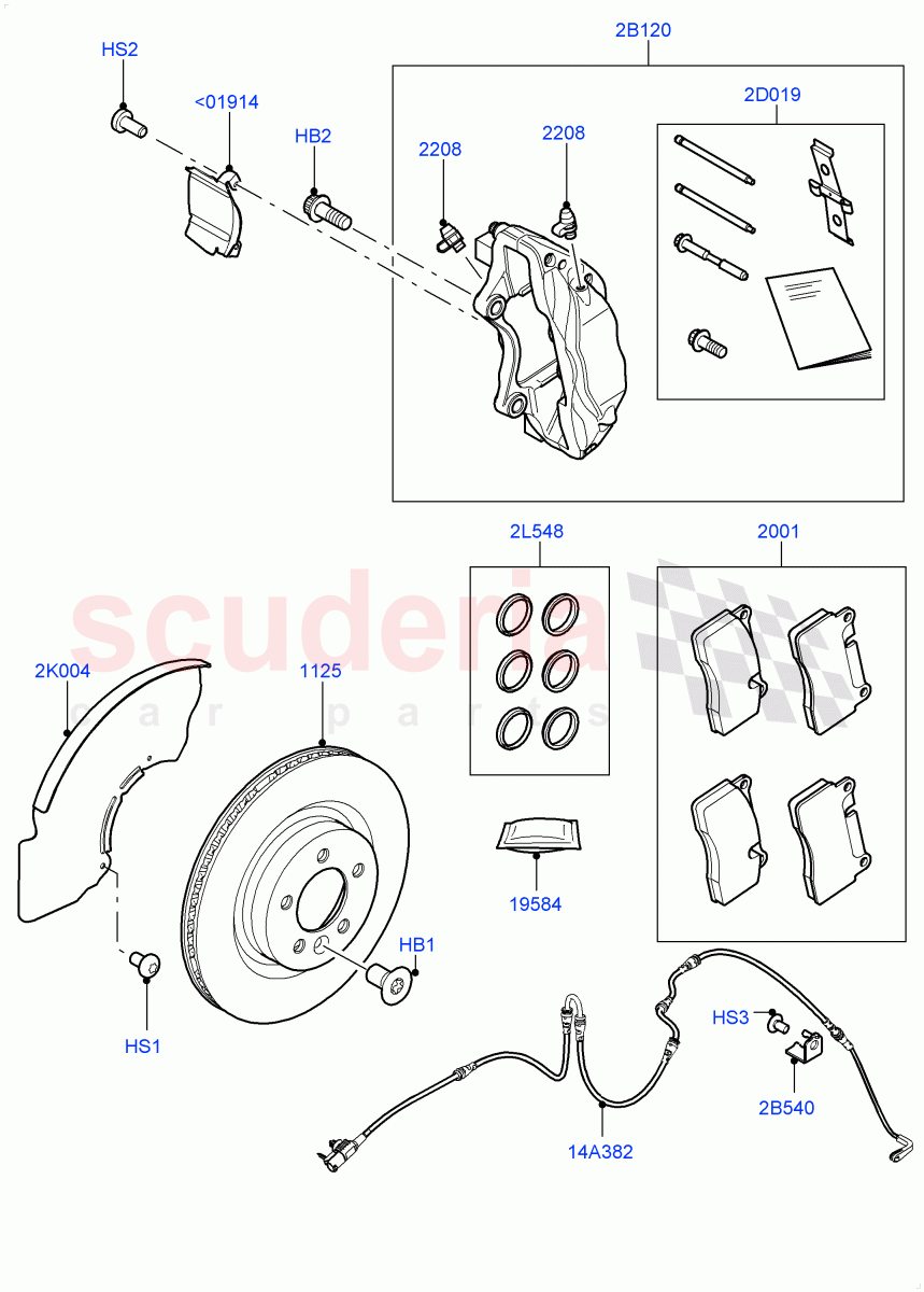 Front Brake Discs And Calipers(Front Disc And Caliper Size 20,Disc And Caliper Size-Frt 20/RR 20)((V)FROMGA285153) of Land Rover Land Rover Range Rover (2012-2021) [3.0 DOHC GDI SC V6 Petrol]