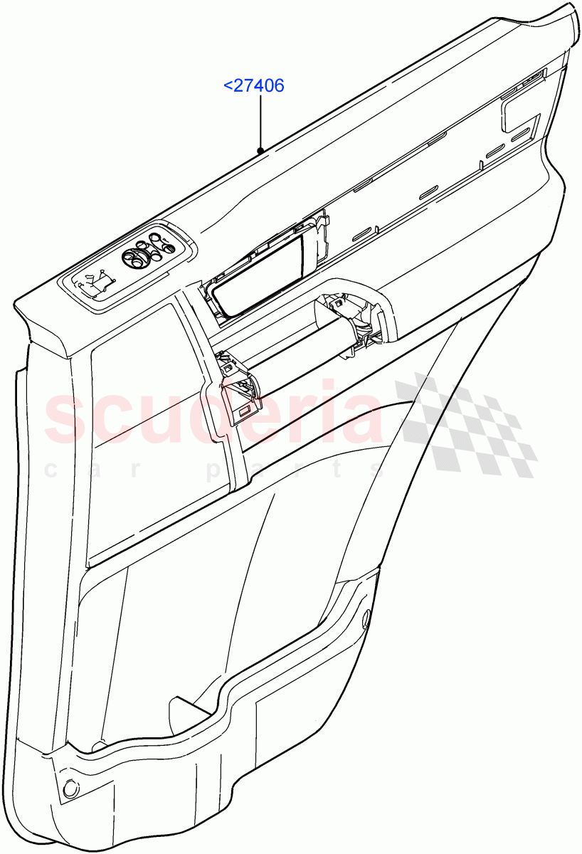 Rear Door Trim Panels((V)FROMAA000001) of Land Rover Land Rover Discovery 4 (2010-2016) [3.0 Diesel 24V DOHC TC]