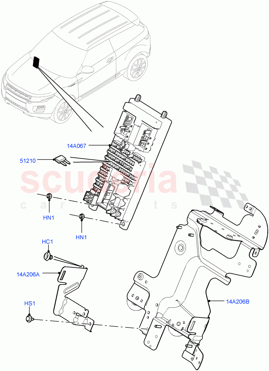Fuses, Holders And Circuit Breakers(Passenger Compartment)(Changsu (China))((V)FROMEG000001) of Land Rover Land Rover Range Rover Evoque (2012-2018) [2.2 Single Turbo Diesel]