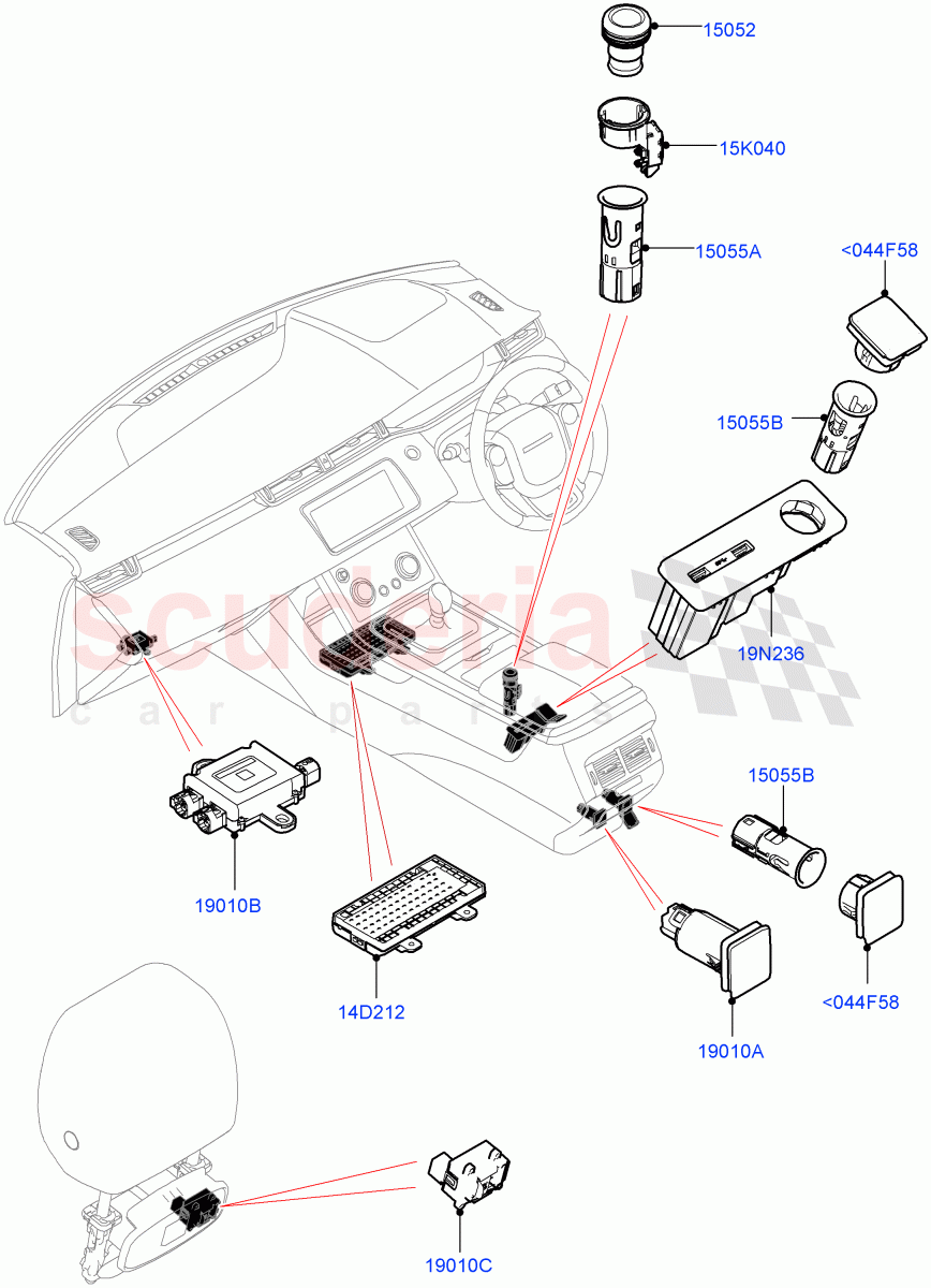 Instrument Panel Related Parts(Changsu (China)) of Land Rover Land Rover Range Rover Evoque (2019+) [1.5 I3 Turbo Petrol AJ20P3]