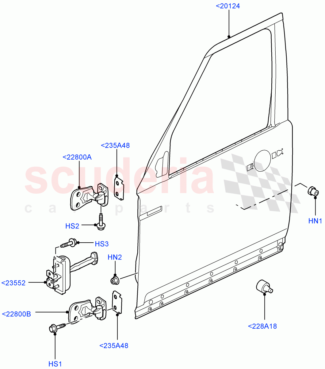 Front Doors, Hinges & Weatherstrips(Door And Fixings)((V)FROMAA000001) of Land Rover Land Rover Discovery 4 (2010-2016) [3.0 Diesel 24V DOHC TC]