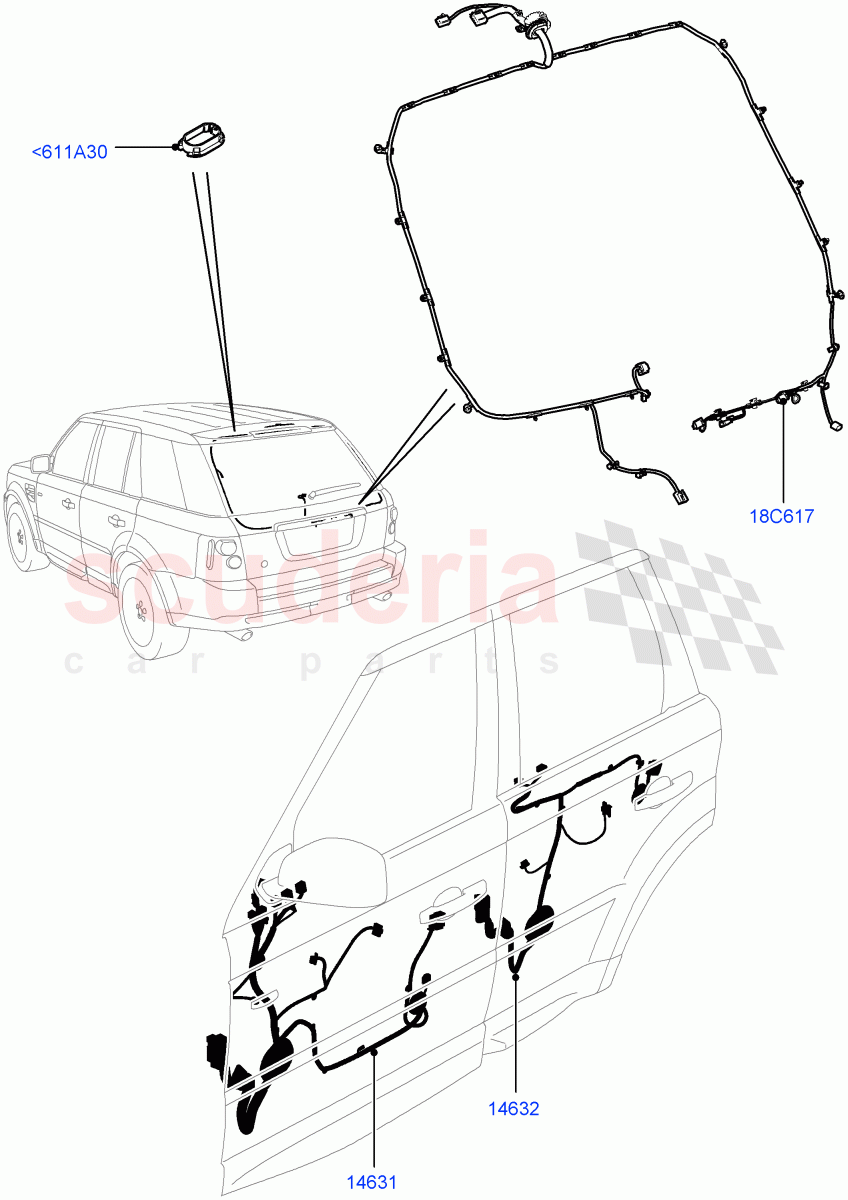 Electrical Wiring - Body And Rear(Front And Rear Doors)((V)FROMCA000001) of Land Rover Land Rover Range Rover Sport (2010-2013) [5.0 OHC SGDI NA V8 Petrol]