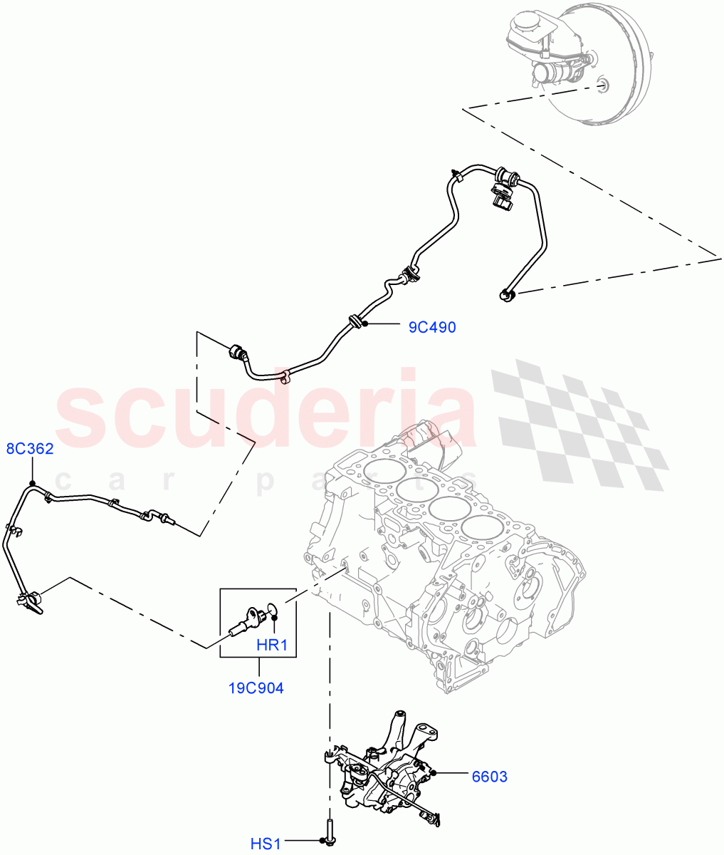 Vacuum Control And Air Injection(2.0L I4 DSL MID DOHC AJ200,Itatiaia (Brazil),Starter - Stop/Start System)((V)FROMGT000001) of Land Rover Land Rover Discovery Sport (2015+) [2.0 Turbo Diesel]