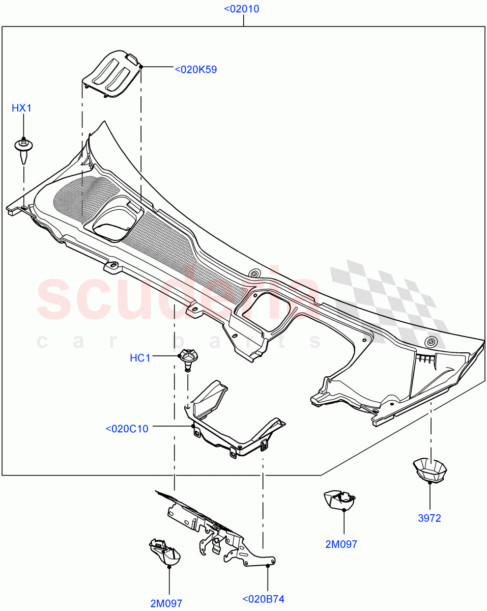 Cowl/Panel And Related Parts(Halewood (UK)) of Land Rover Land Rover Range Rover Evoque (2012-2018) [2.2 Single Turbo Diesel]