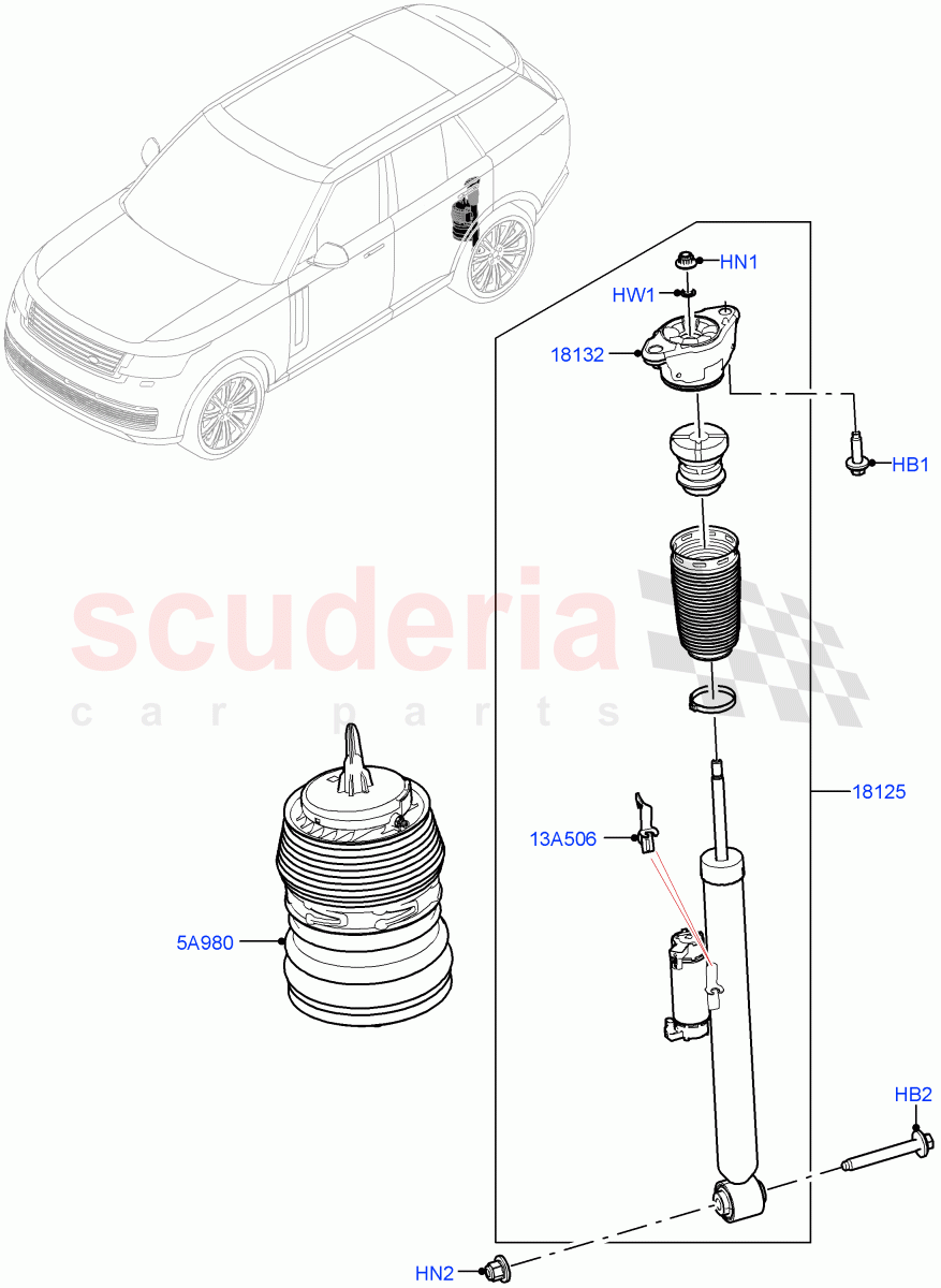 Rear Springs And Shock Absorbers of Land Rover Land Rover Range Rover (2022+) [3.0 I6 Turbo Diesel AJ20D6]