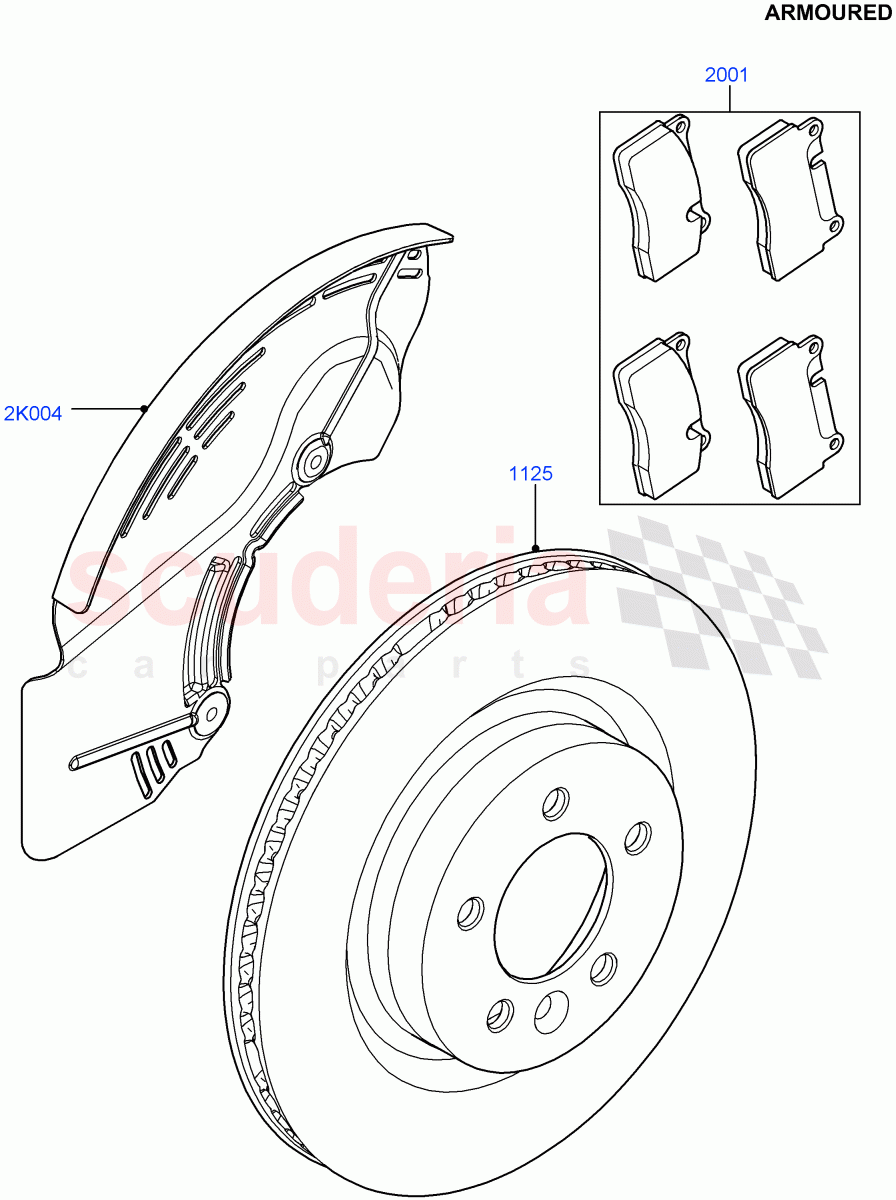 Front Brake Discs And Calipers(Armoured)((V)FROMEA000001) of Land Rover Land Rover Range Rover (2012-2021) [3.0 Diesel 24V DOHC TC]