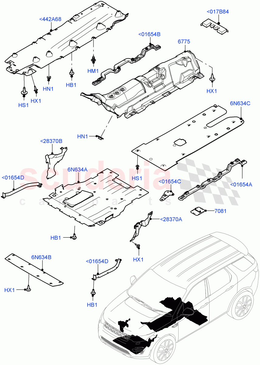 Splash And Heat Shields(Body, Front)(Changsu (China),Less Electric Engine Battery,Electric Engine Battery-MHEV)((V)FROMKG446857) of Land Rover Land Rover Discovery Sport (2015+) [2.0 Turbo Diesel]