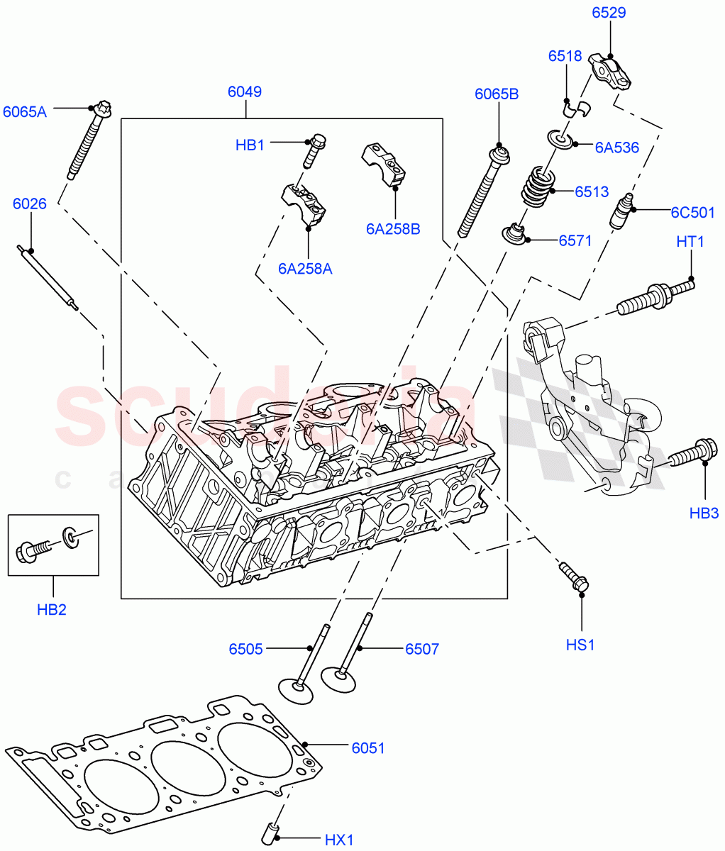 Cylinder Head(Cologne V6 4.0 EFI (SOHC))((V)FROMAA000001) of Land Rover Land Rover Discovery 4 (2010-2016) [4.0 Petrol V6]
