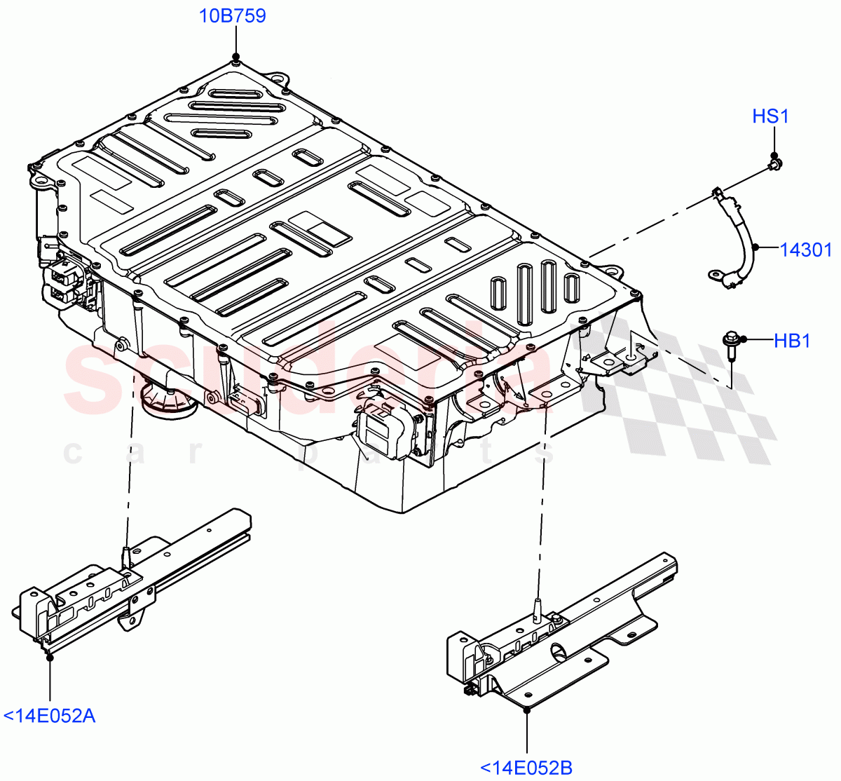 Hybrid Electrical Modules(Traction Battery)(Electric Engine Battery-PHEV)((V)FROMM2000001) of Land Rover Land Rover Defender (2020+) [2.0 Turbo Petrol AJ200P]