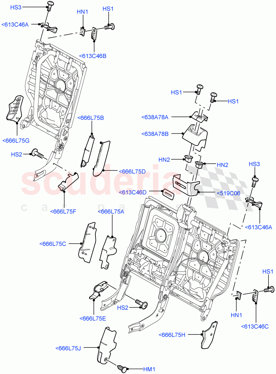 Rear Seat Frame(Finishers)((V)TO9A999999) of Land Rover Land Rover Range Rover Sport (2005-2009) [2.7 Diesel V6]