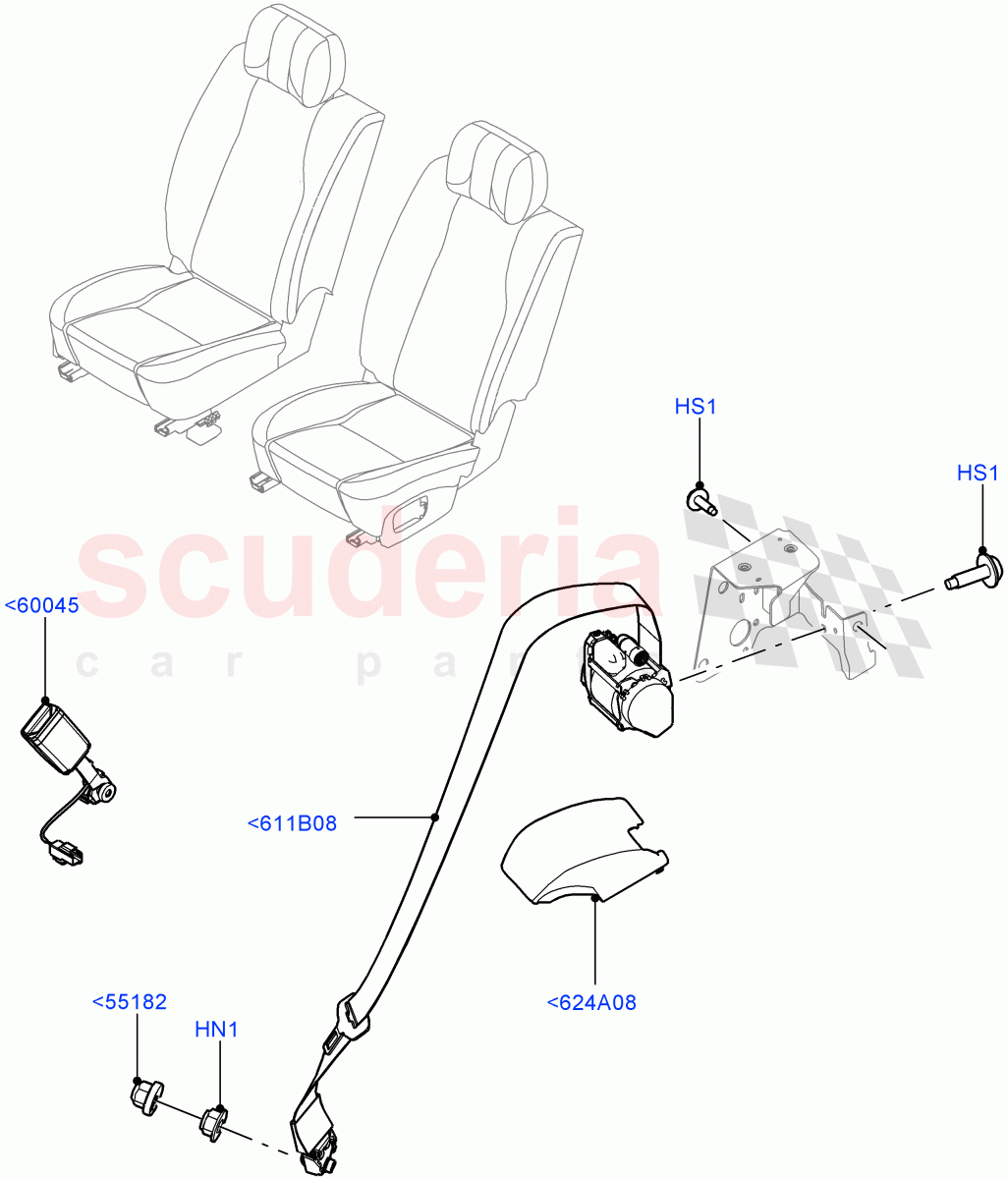 Rear Seat Belts(With 40/40 Split Individual Rr Seat,With 2 Rear Small Individual Seats,Individual 2nd Row Seats SV) of Land Rover Land Rover Range Rover (2012-2021) [4.4 DOHC Diesel V8 DITC]