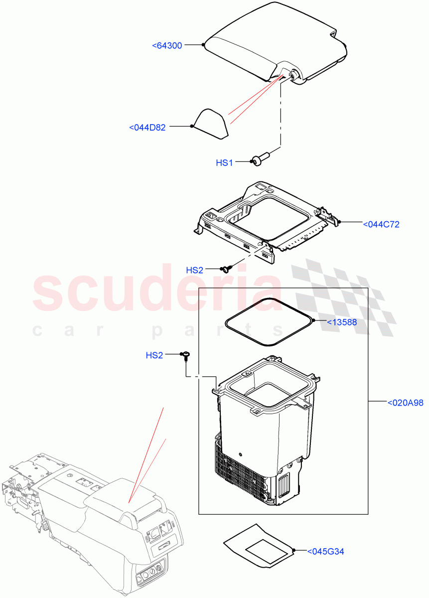 Console - Floor(For Stowage Boxes And Lids, Nitra Plant Build)((V)FROMM2000001) of Land Rover Land Rover Discovery 5 (2017+) [3.0 Diesel 24V DOHC TC]
