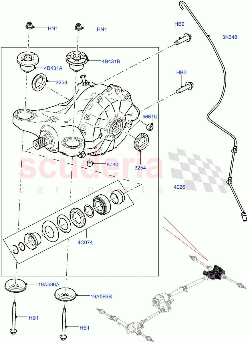 Rear Axle(Nitra Plant Build)(Rear Axle Open Style Differential)((V)FROMM2000001) of Land Rover Land Rover Discovery 5 (2017+) [2.0 Turbo Petrol AJ200P]