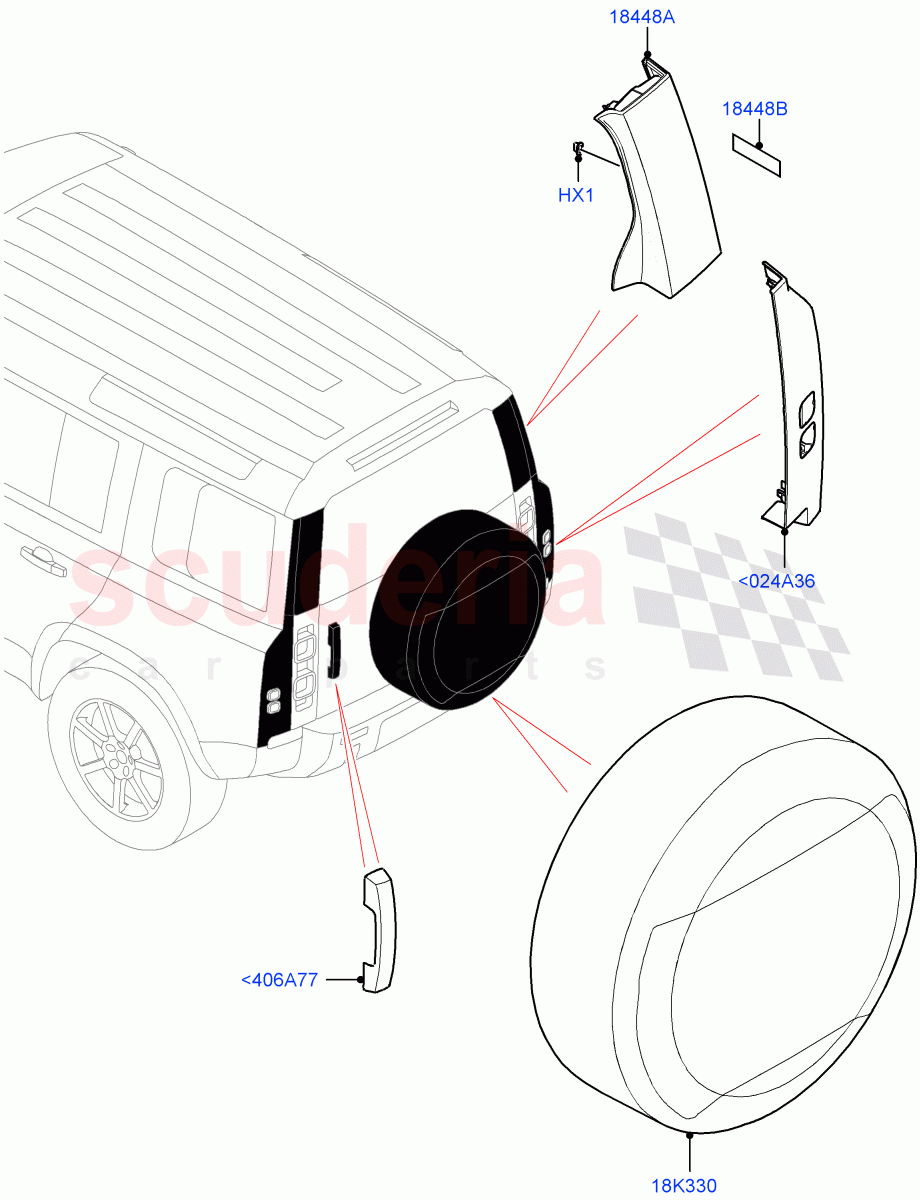 Luggage Compartment Door(Finisher) of Land Rover Land Rover Defender (2020+) [3.0 I6 Turbo Diesel AJ20D6]
