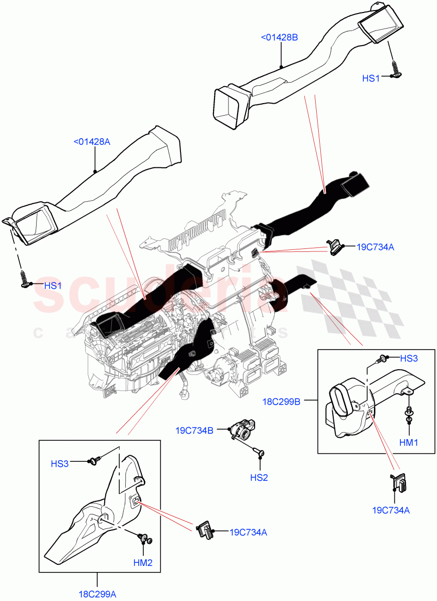 Air Vents, Louvres And Ducts(Internal Components, 1st Row) of Land Rover Land Rover Defender (2020+) [5.0 OHC SGDI SC V8 Petrol]