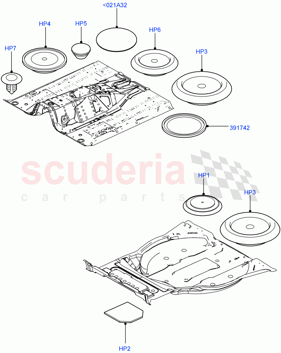 Plugs - Floor Pan((V)FROMAA000001) of Land Rover Land Rover Range Rover (2010-2012) [4.4 DOHC Diesel V8 DITC]